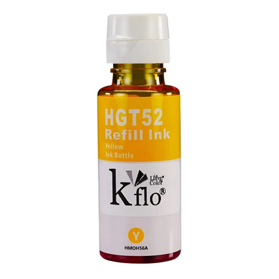 Tinta Compatible Kflo Gt52 Amarillo 70ml Para Impresora HP Smart Tank y Deskjet | Meses sin interés