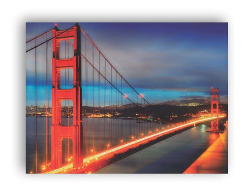 Quadro Decorativo Ponte Golden Gate Nevoeiro Battery 120x90