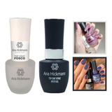 Kit Esmalte Ana Hickmann Top Coat Fosco + Verniz Efeito Gel