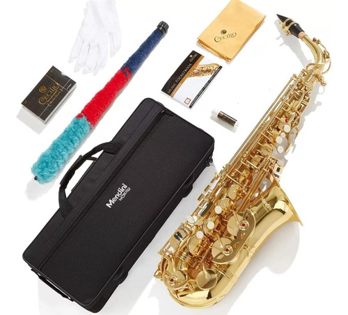 Saxofon Alto Sax Dorado By Cecilio Mendini + Accesorios