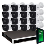 Kit Ip Hikvision Nvr 16 Ch Full Poe Camaras 2mp Ip67 + Disco