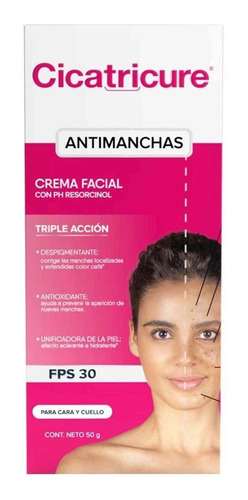 Crema Facial Cicatricure Antimanchas Fps 30 Con Triple Acció