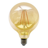 Lampara Led Globo Vintage Bar G125 Foco 8w Filamento Golden