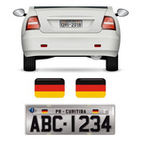 Par Bandeiras Alemanha Placa Carro Moto Adesivas Resinadas
