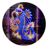 Advpro Koi Fish Display Dual Color Led Neon Sign Azul & Amar