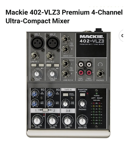 Mix Mackie 402vlz3. 4 Canais. Super Nova E Profissional. 