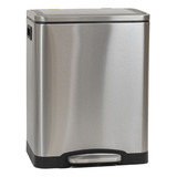 Lixeira De 30l  Seletiva Dupla Inox 2 Divisórias 15l + 15l