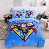 Jogo Cama Casal Super Man Com Edredom 400 Fios Infantil