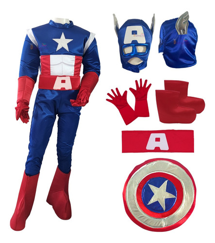 Disfraz Capitán América Traje Cosplay Superhéroe Capitan 