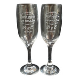 2 Copas Champagne Con Grabado Personalizado- Festejos/bodas