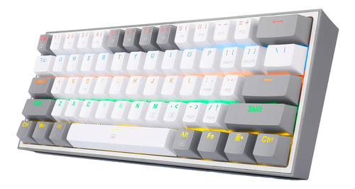 Teclado Gamer Redragon Fizz Rainbow K617r Blanco/gris Inglés