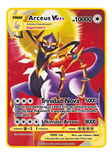 Carta Metal Gold Rara Vmax Pokémon Go Pikachu Edição Limita