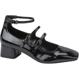 Zapatillas 106624 Mary Jane Tacon Bajo Dark Gotic Punk