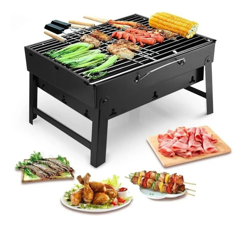 Parrillera Barbacoa Portatil Asado Grill Plegable 43x30 Cm