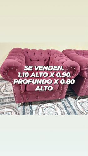 2 Sillones Chesterfield Pana De 1 Cuerpo