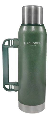 Termo Acero Inoxidable Explorer 1.3 Lts Manija 24hs Color Verde