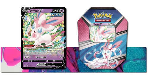 Lata Pokemon Heroes V Sylveon V Com 25 Cartas Copag