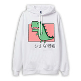 Buzo Hoodie Con Capucha -  Kawaii Dino, Harajuku