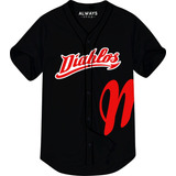 Camisola Jersey Diablos Rojos De Mexi M2 Negro Ch M G Eg 2eg