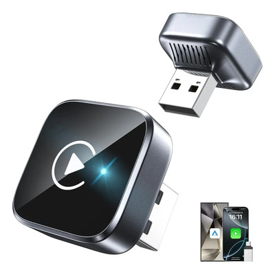 Adaptador Inalámbrico Para Carplay Y Android Auto, Plug And Play, 5 Ghz, Con Adaptador Usb-a A Usb-c, Para Vehículos Con Carplay/android Auto Cableado De Fábrica