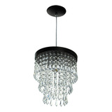 Lustre Pendente De Cristal Acrílico Manucrillic Preto