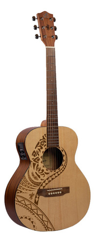 Guitarra Electroacústica Natural Bamboo Ga-38-pacifica-q Material Del Diapasón Nogal Orientación De La Mano Diestro