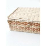 Caja / Baúl Con Tapa De Bambú - Grande 29x26x10cm