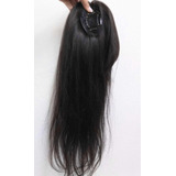 Prótese Capilar Topo Franja Cabelo Humano Castanho 55cm 85g