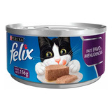 Alimento Felix Paté Para Gato Adulto Sabor Pavo Y Menudencias En Lata De 156 g