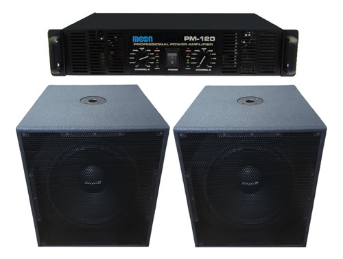 2 Cajas De Graves 15 PuLG.1200w+potencia Moon Pm-120 Oferta!