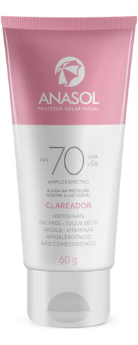 Protetor Solar Facial Anasol Fps 70 Clareador - 60g