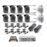 Kit Video Vigilancia 8 Camaras Epcom Baluns 2 Mp 2 Tb Fuente