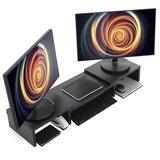 Madera De Doble Monitor Soporte Vertical Con Longitud Ajusta