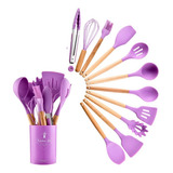 Set De Utensilios Madera Silicona Cocina