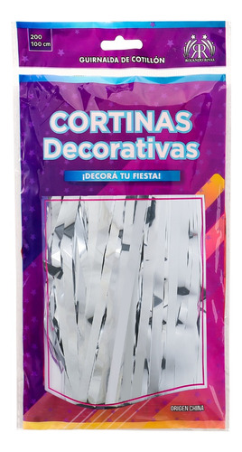Party Store - Cortina Metalizada 1mt X 2mt Decoracion Fiesta