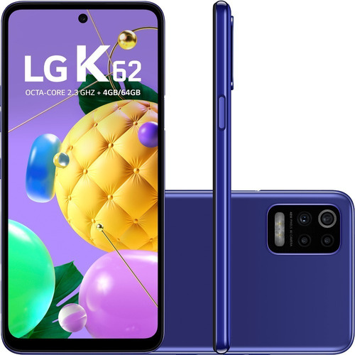 Smartphone LG K62 4g Tela 6,6 64gb 4gb Ram Azul - Megacell
