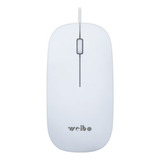Mouse Usb Optico Weibo Plano Blanco 1600 Dpi Oficina Hogar 