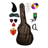 Funda Para Guitarra Kit Super Completo+ Capotraste+ Afinador