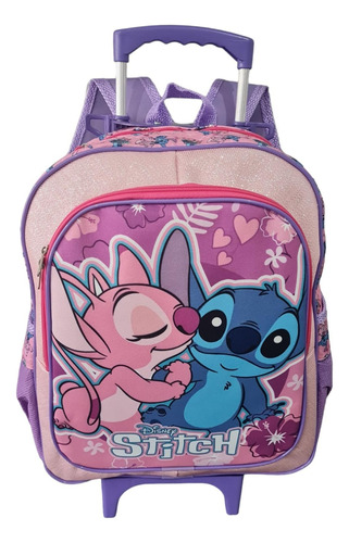 Mochila Infantil Lilo & Stitch Rosa Filme Rodinhas G Meninas