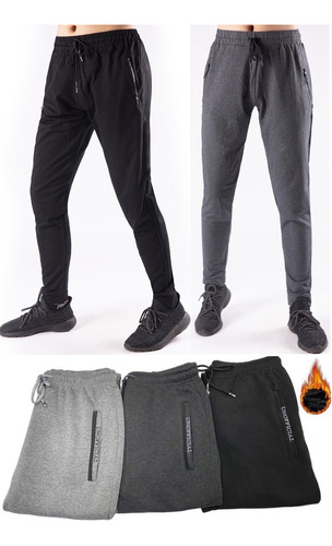 Pantalon Buzo Hombre. Jogger Cargo.  Con Polar Hd