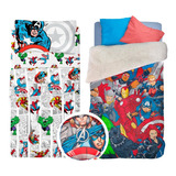 Set Sabanas Piñata + Frazada Corderito + Almohadon Avengers