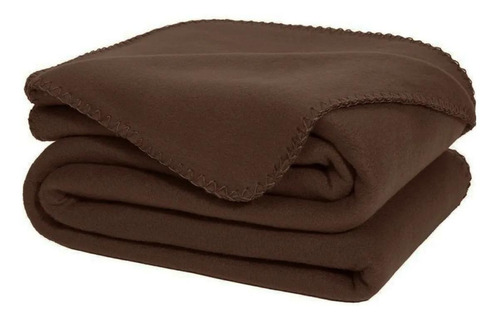 Cobija Melocotton Merrow 2 Plazas Color Chocolate Con Diseño Liso De 220cm X 180cm