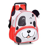 Mochila Rodinhas Infantil Escolar 15  Cachorro Cinza - Clio