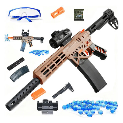 74CM ector Pistola de Gel Automática Color Marrón Claro, Lanzador de Bolas de Hidrogel de Nylon Lanzador Eléctrico de Gel para Niños, Automático y Listo para Juego al Aire Libre | Envío gratis