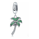 Charm Dije Plata 925 Colgante Palmera Verde / Todojoyas