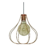 Colgante Jaula 1 Luz Flor Cobre Vintage Deco Apto Led