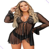 Robe Hoby Feminino Sensual Sexy + Calcinha Fio Dental Roupão