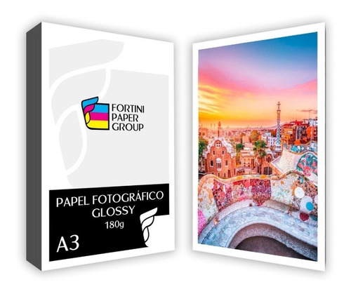 300 Folhas Papel Foto Glossy Premium  180g A3 Fortini Paper