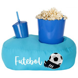 Almofada Porta Pipoca Azul Infantil Futebol