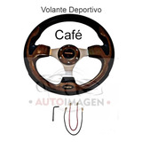 Volante Deportivo Unversal 13 Pulgadas Cafe 